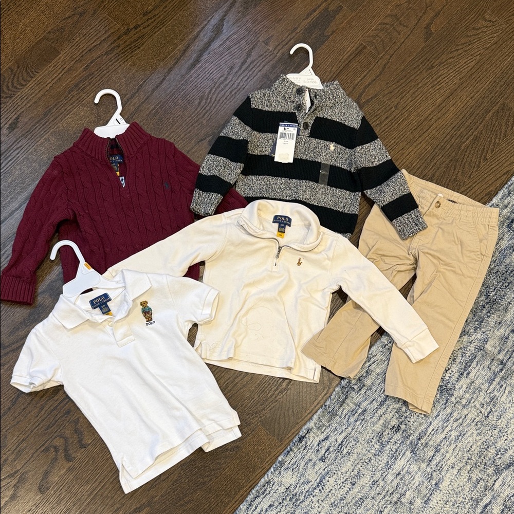 Polo Ralph Lauren Toddler 2T Bundle 3 Sweaters, 1 Polo Top, 1 Pants